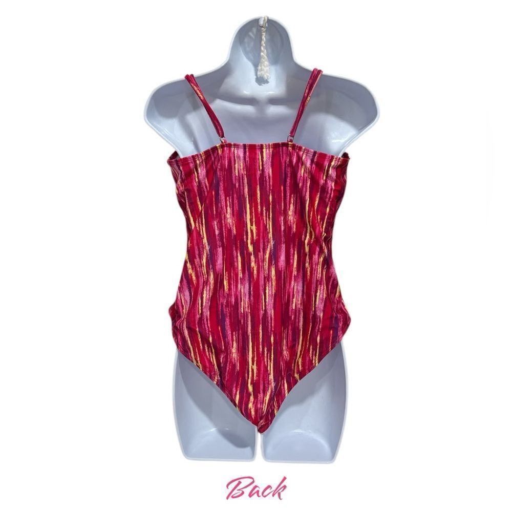 Pink and Yellow One Piece Swimsuit with Textured Halter Top NWOT - Picture 2 of 7